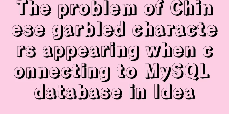 The problem of Chinese garbled characters appearing when connecting to MySQL database in Idea