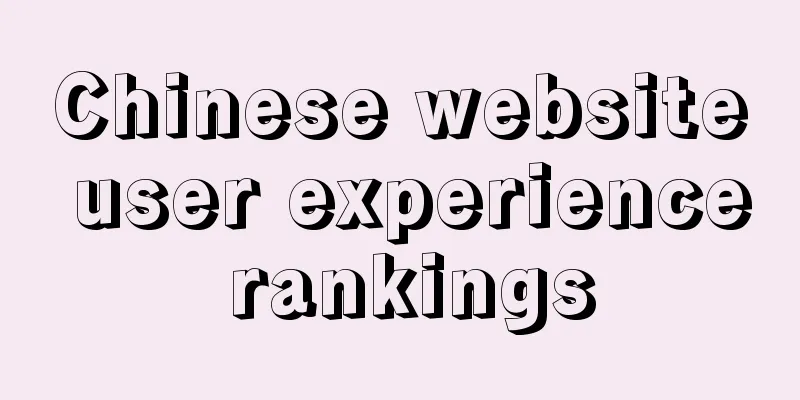 Chinese website user experience rankings