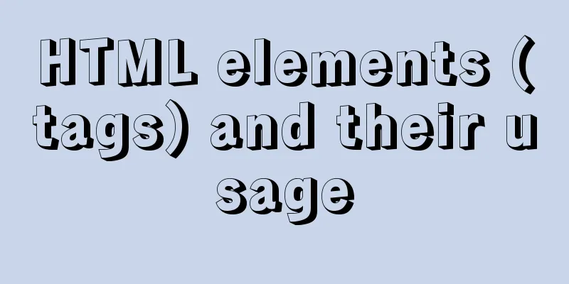HTML elements (tags) and their usage