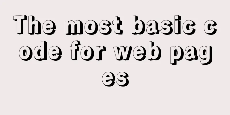 The most basic code for web pages