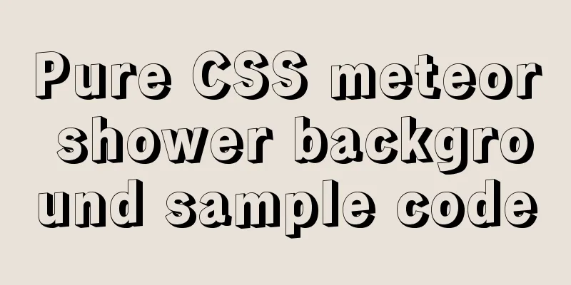 Pure CSS meteor shower background sample code