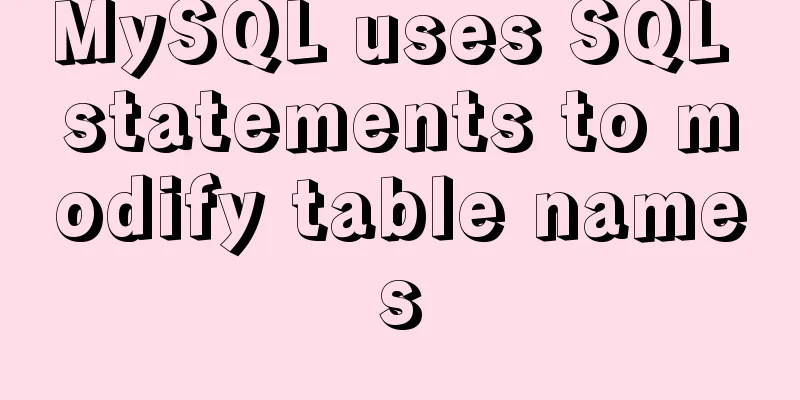 MySQL uses SQL statements to modify table names