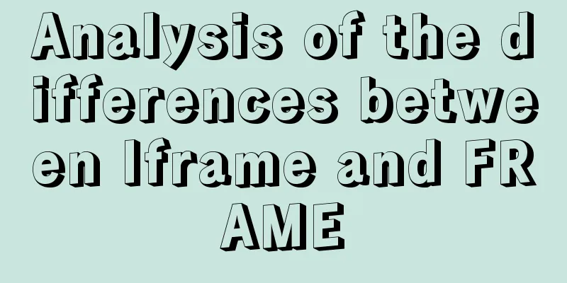 Analysis of the differences between Iframe and FRAME