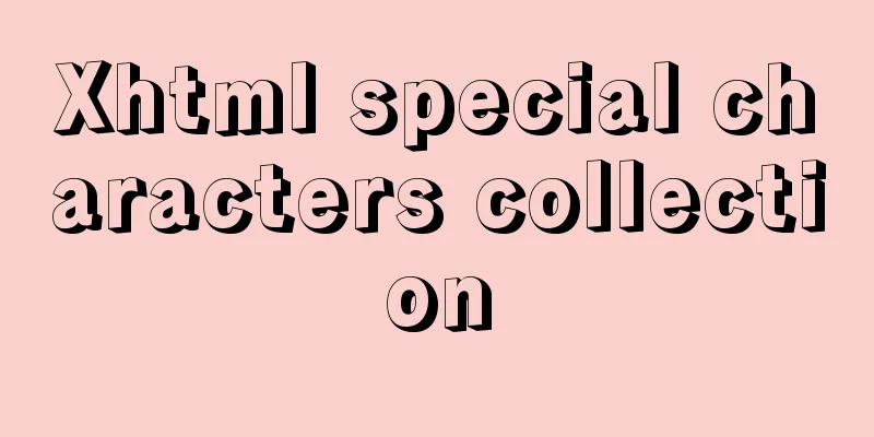 Xhtml special characters collection