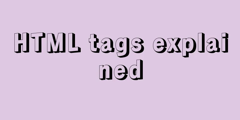 HTML tags explained