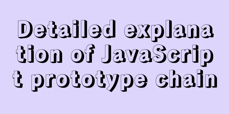 Detailed explanation of JavaScript prototype chain
