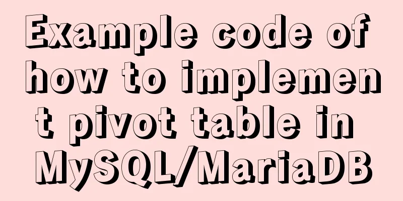 Example code of how to implement pivot table in MySQL/MariaDB