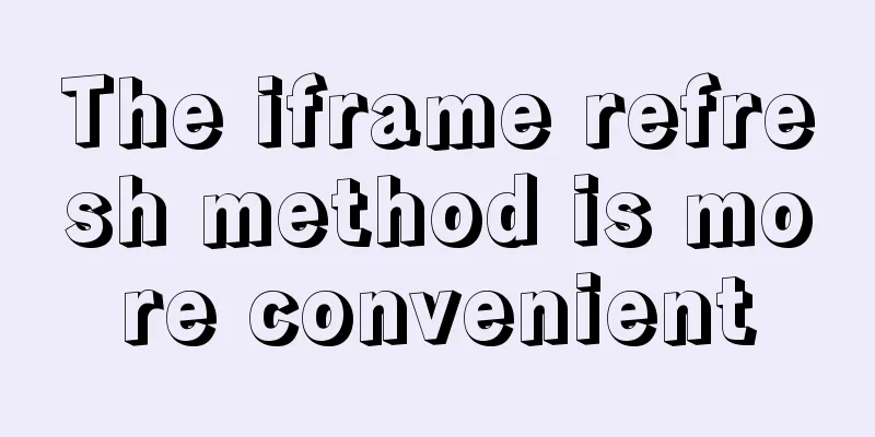 The iframe refresh method is more convenient
