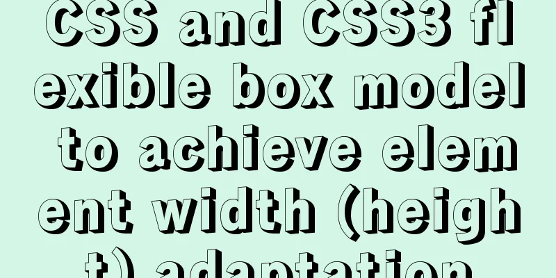 CSS and CSS3 flexible box model to achieve element width (height) adaptation