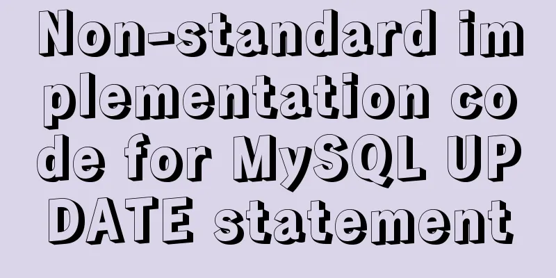 Non-standard implementation code for MySQL UPDATE statement
