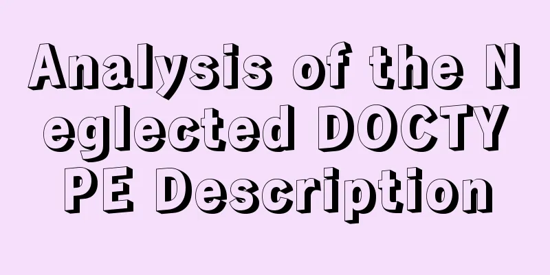 Analysis of the Neglected DOCTYPE Description