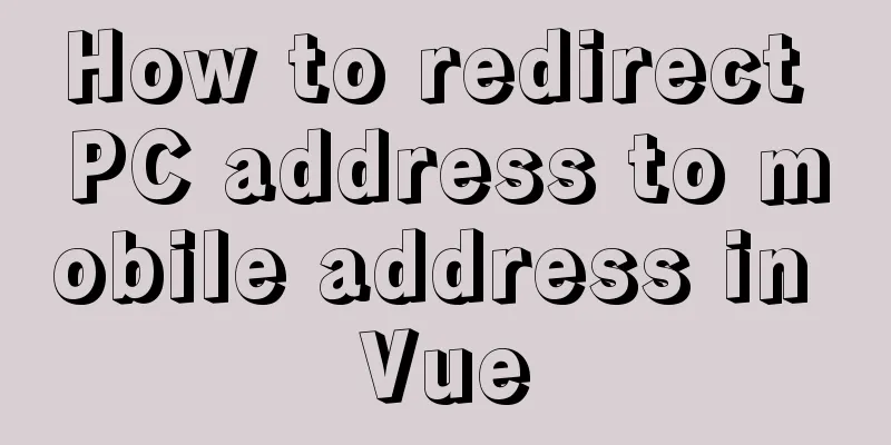 How to redirect PC address to mobile address in Vue