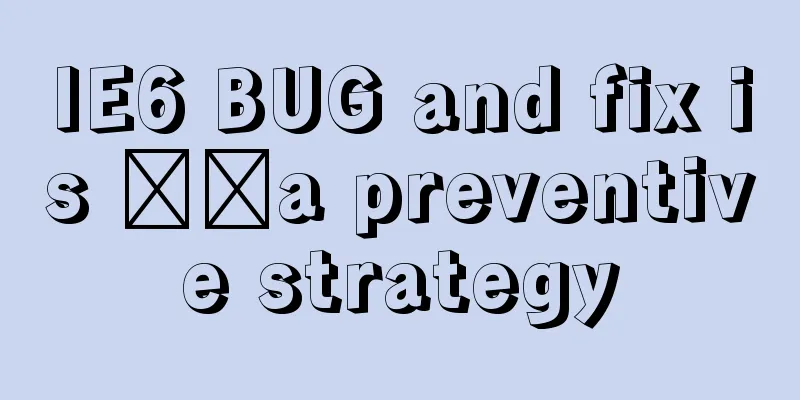 IE6 BUG and fix is ​​a preventive strategy