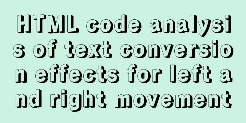 HTML code analysis of text conversion effects for left and right movement