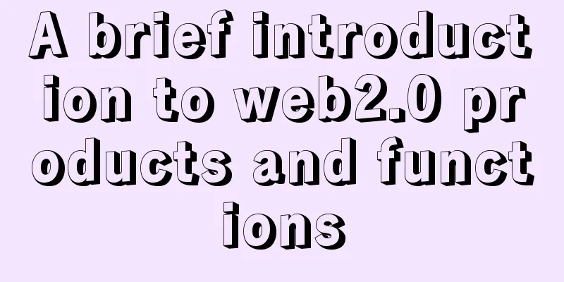 A brief introduction to web2.0 products and functions
