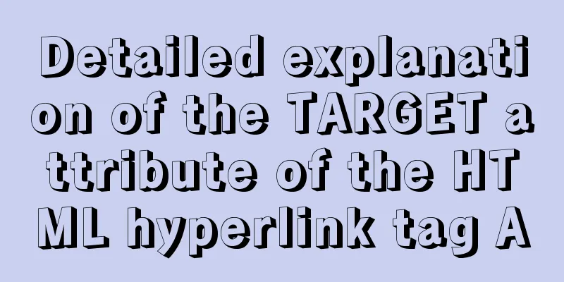 Detailed explanation of the TARGET attribute of the HTML hyperlink tag A