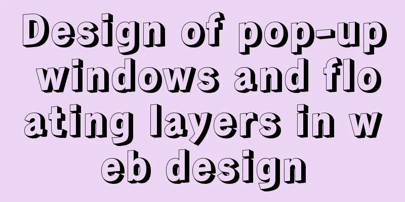 Design of pop-up windows and floating layers in web design