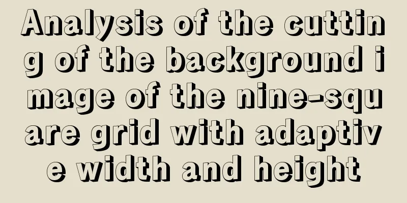 Analysis of the cutting of the background image of the nine-square grid with adaptive width and height