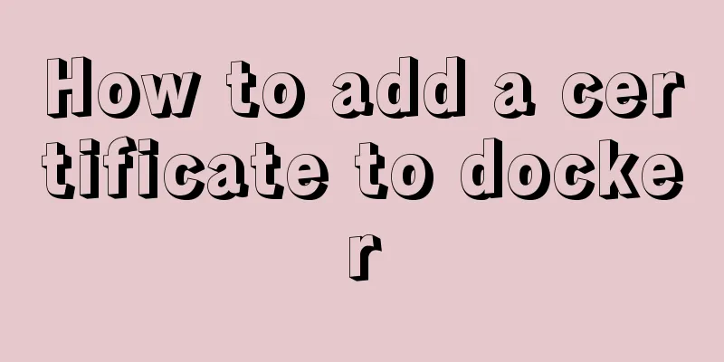 How to add a certificate to docker
