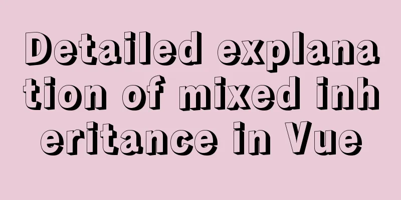 Detailed explanation of mixed inheritance in Vue