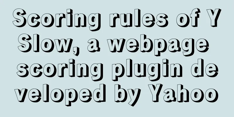 Scoring rules of YSlow, a webpage scoring plugin developed by Yahoo
