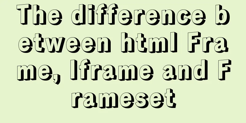The difference between html Frame, Iframe and Frameset