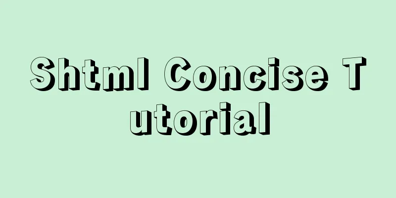 Shtml Concise Tutorial