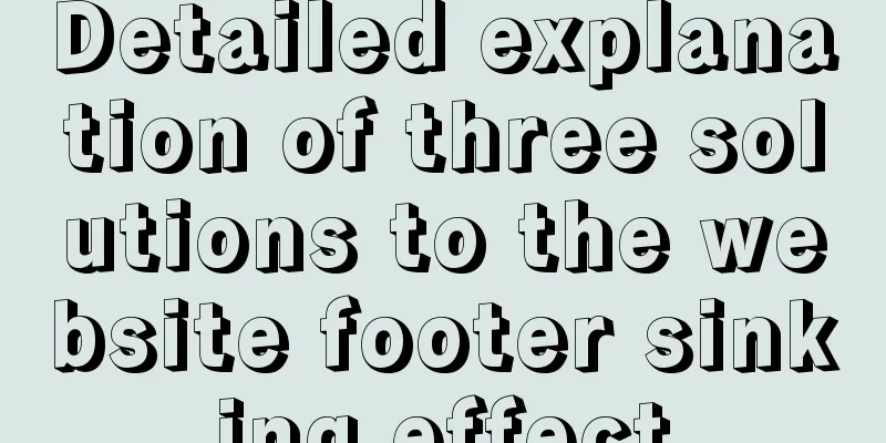 Detailed explanation of three solutions to the website footer sinking effect