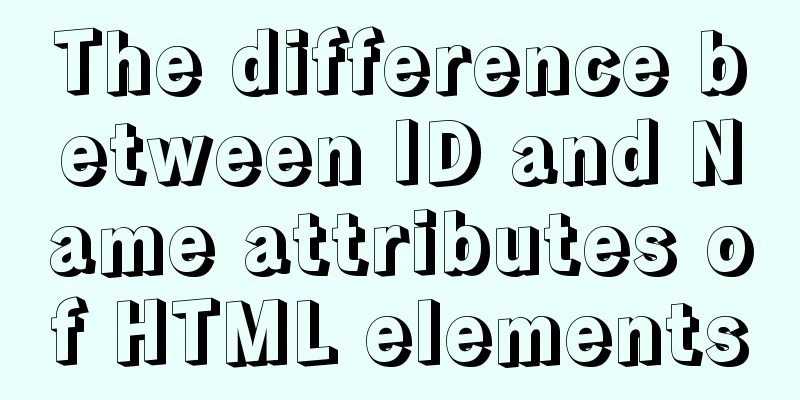 The difference between ID and Name attributes of HTML elements