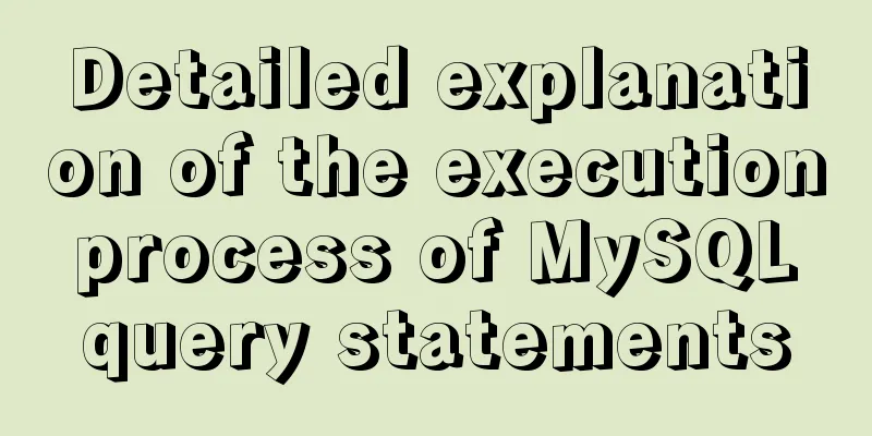 Detailed explanation of the execution process of MySQL query statements