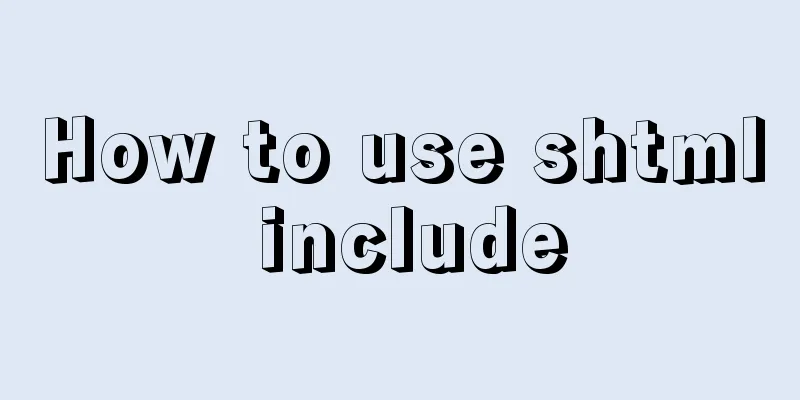 How to use shtml include