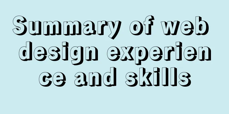 Summary of web design experience and skills