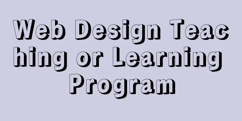 Web Design Teaching or Learning Program