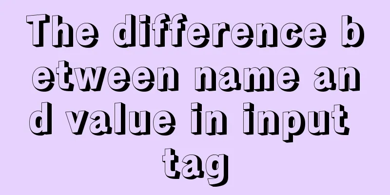 The difference between name and value in input tag