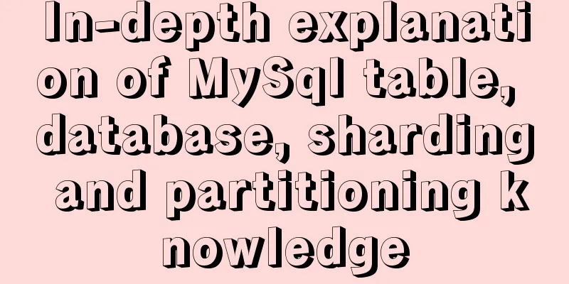 In-depth explanation of MySql table, database, sharding and partitioning knowledge