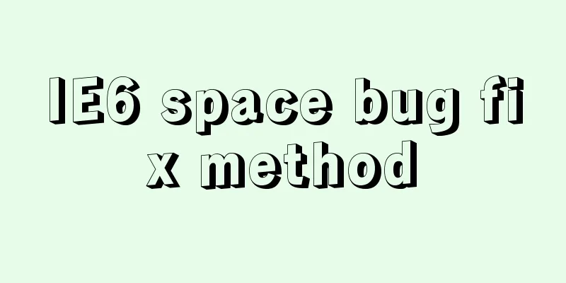 IE6 space bug fix method