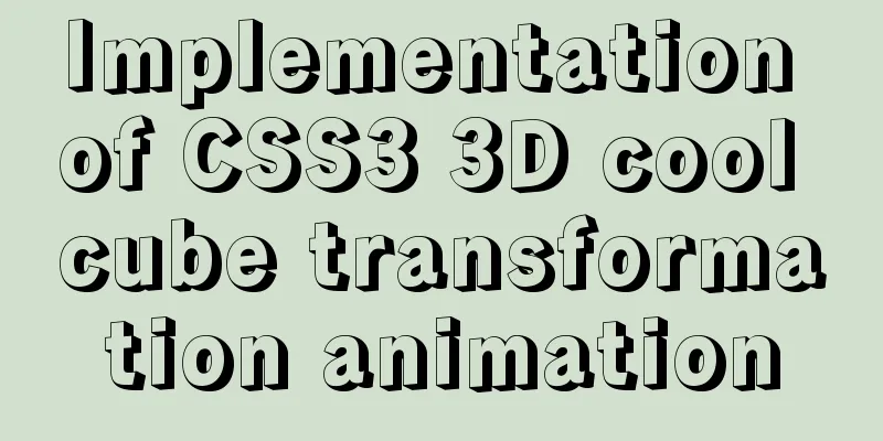 Implementation of CSS3 3D cool cube transformation animation