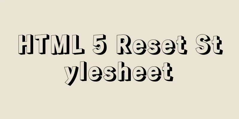 HTML 5 Reset Stylesheet