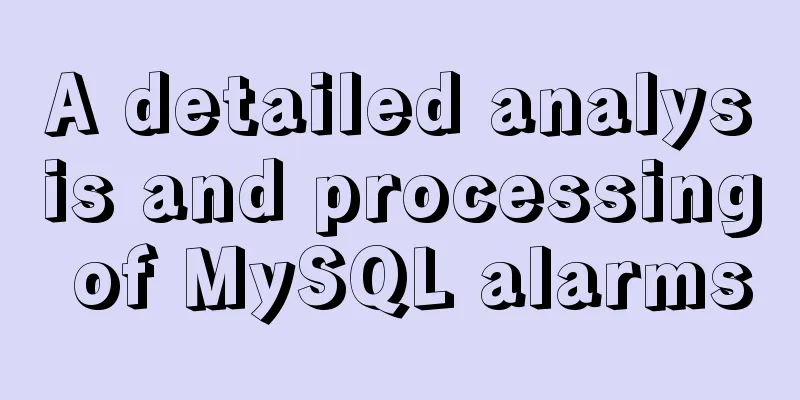 A detailed analysis and processing of MySQL alarms