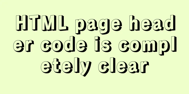 HTML page header code is completely clear