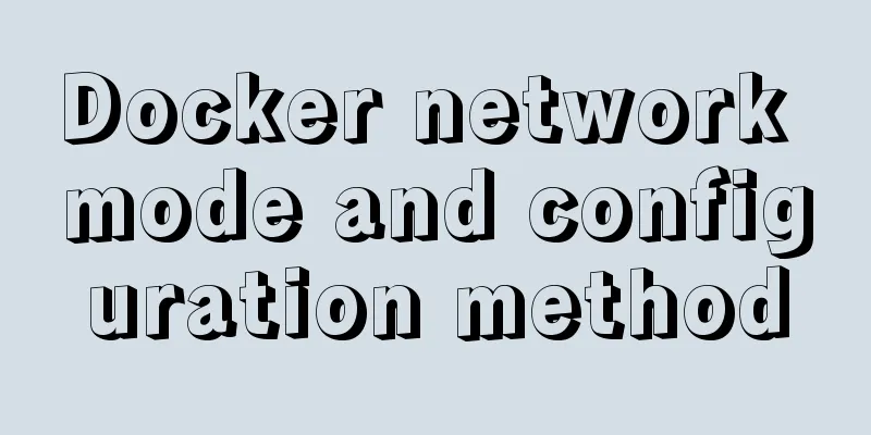 Docker network mode and configuration method