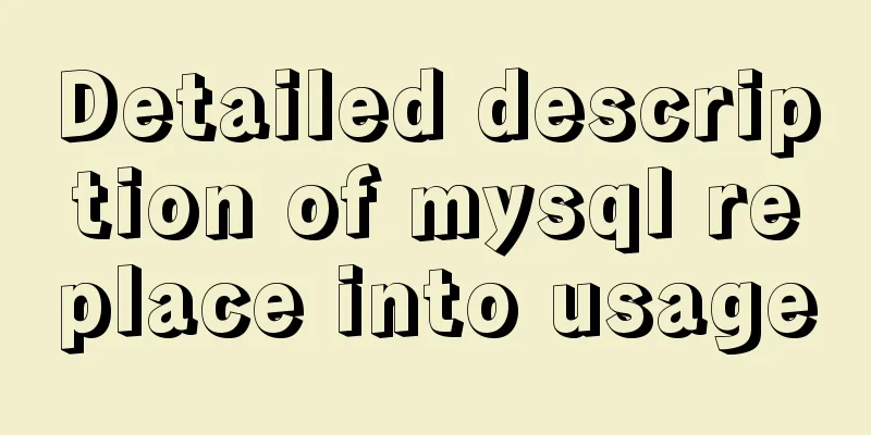 Detailed description of mysql replace into usage