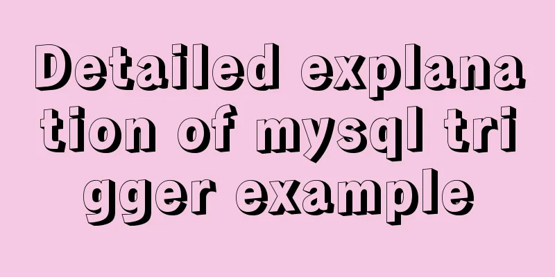 Detailed explanation of mysql trigger example