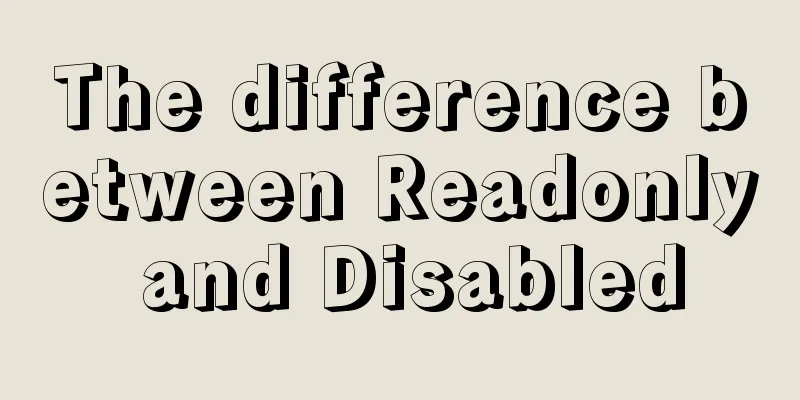 The difference between Readonly and Disabled