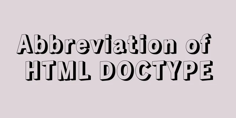 Abbreviation of HTML DOCTYPE