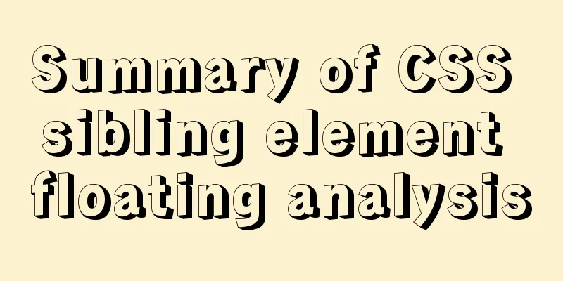Summary of CSS sibling element floating analysis