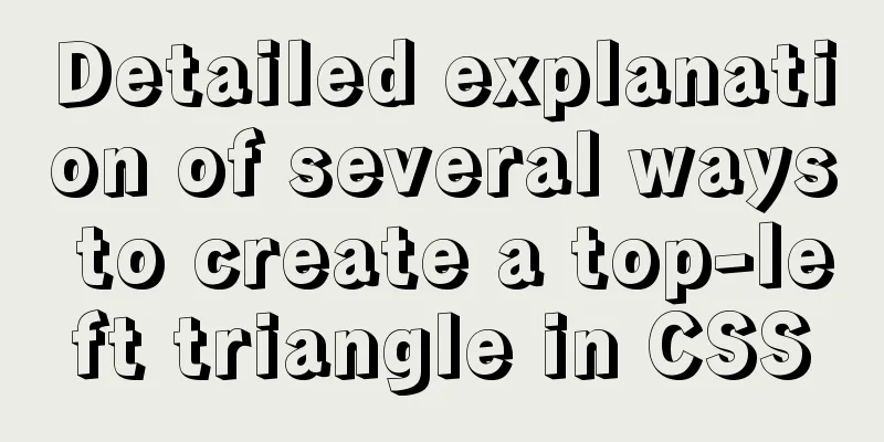 Detailed explanation of several ways to create a top-left triangle in CSS