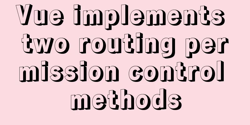 Vue implements two routing permission control methods