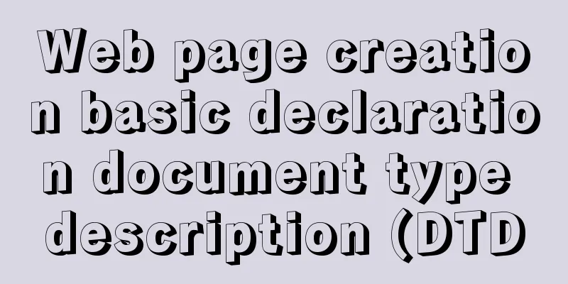 Web page creation basic declaration document type description (DTD
