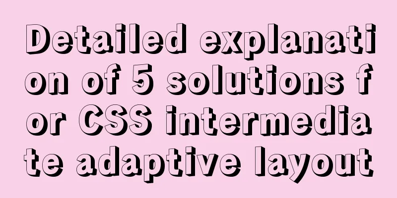 Detailed explanation of 5 solutions for CSS intermediate adaptive layout
